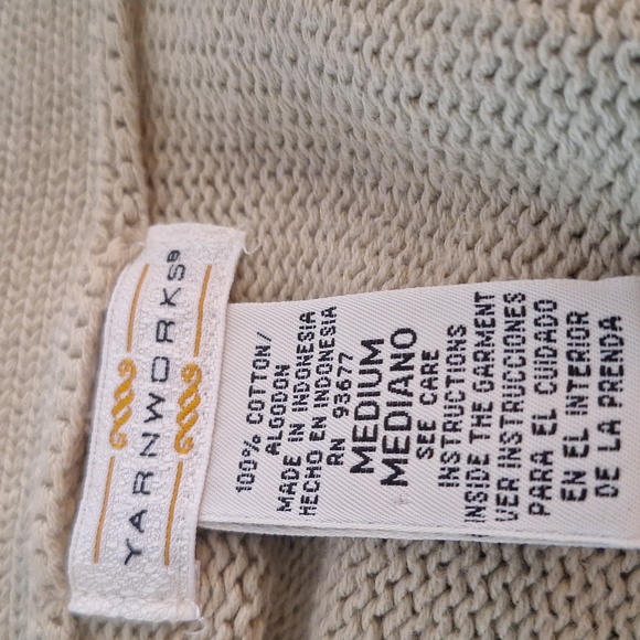Yarnworks 100% Cotton Cardigan Size Med - Picture 7 of 9